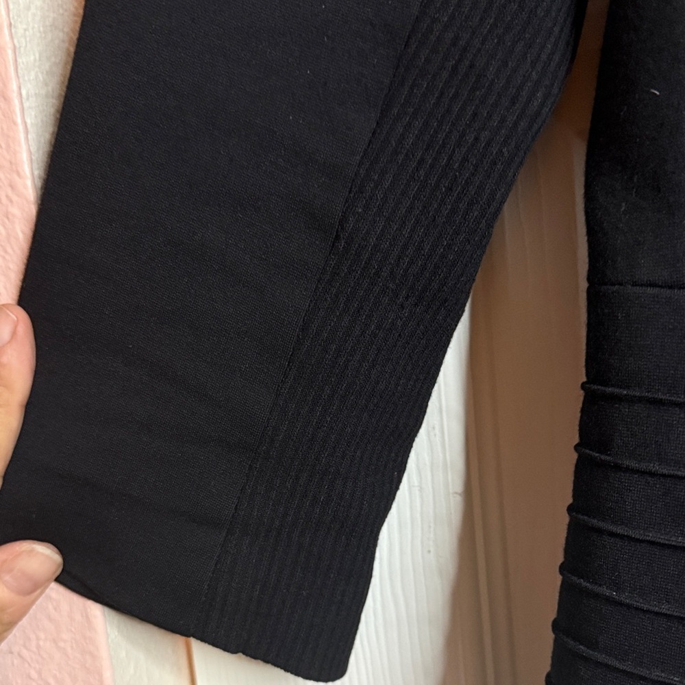 Iris Setlakwe Black Blazer Size 8 | Faux Leather Trim | Modern Tailored Jacket - Picture 5 of 10